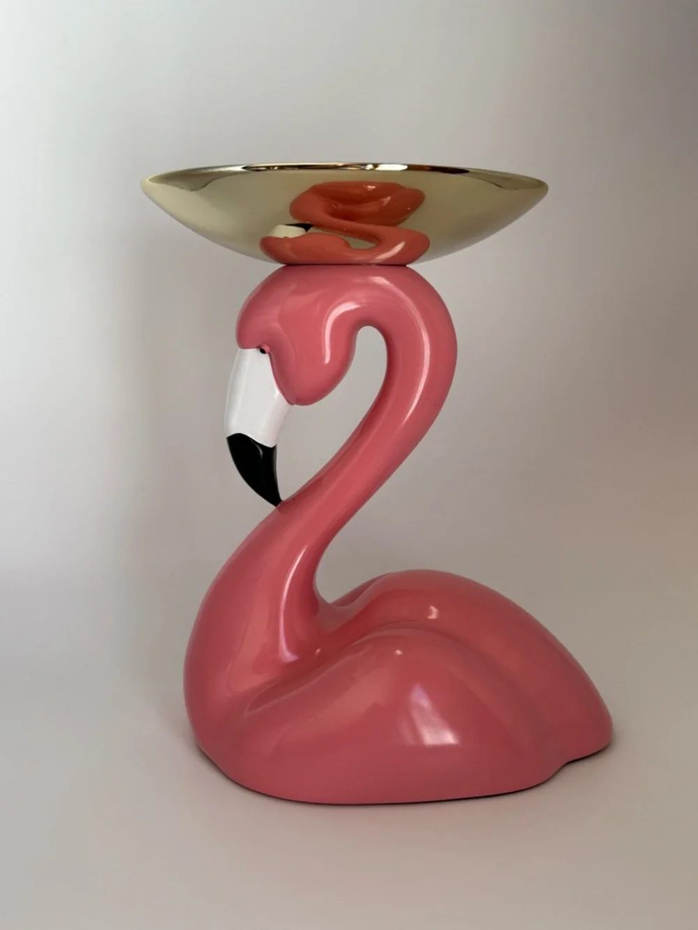 Bath & Body Works Pink Flamingo Candle Holder with Silver Plate - Picture 2 of 5
